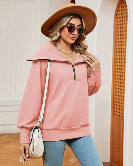 Half-Zip Collared Sweatshirt