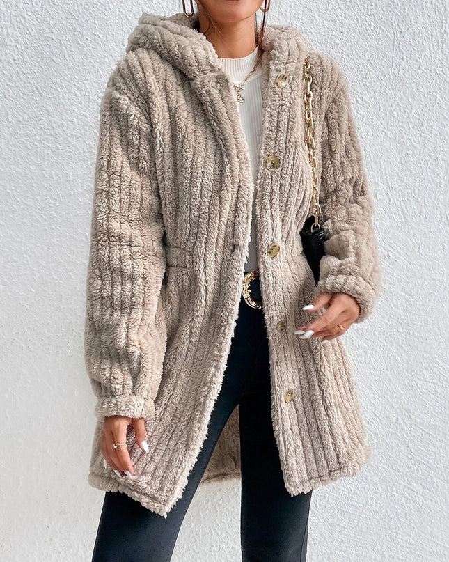 Button Down Hooded Coat