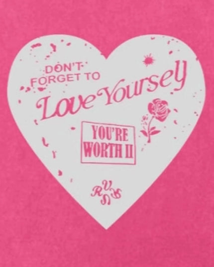 Heart Round Neck Short Sleeve T-Shirt 