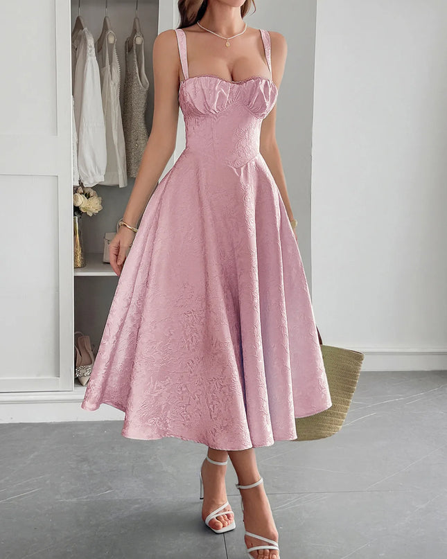 Lace-Up Sleeveless Midi Dress 