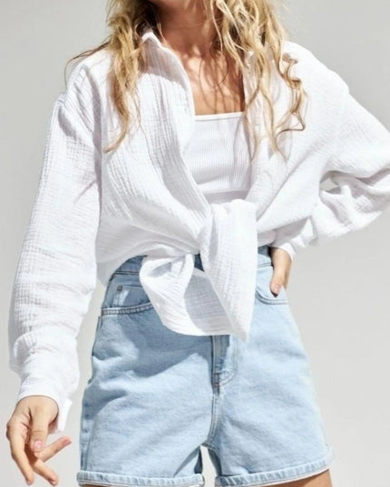 Button Up Long Sleeve Texture Shirt