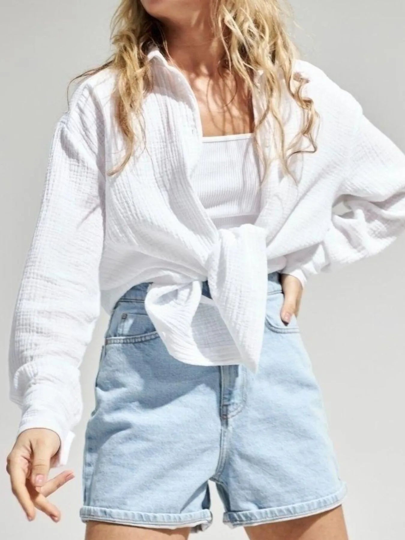 Button Up Long Sleeve Texture Shirt