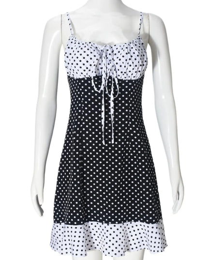 Polka Dot Ruffled Hem Dress