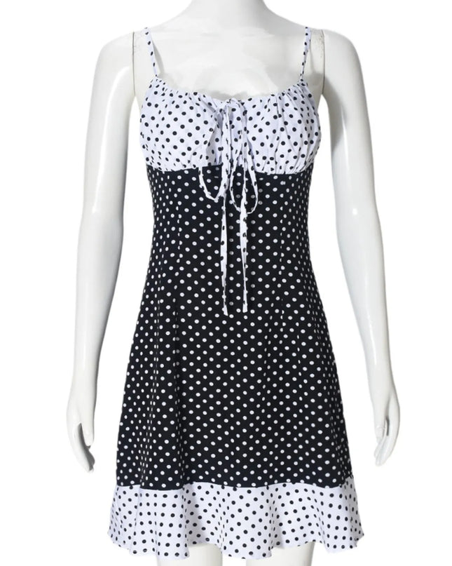 Polka Dot Ruffled Hem Dress