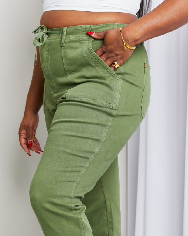 Judy Blue Full Size Drawstring Waist Pocket Jeans