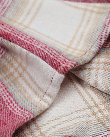 Men's Plaid Button Up Long Sleeve Jacket