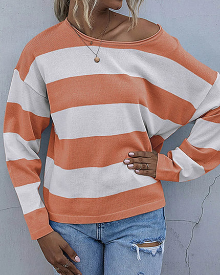 Striped Casual Long Sleeve Knit Top