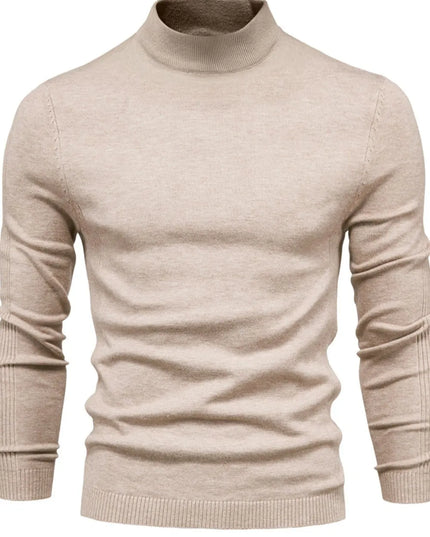 Men's Mock Neck Long Sleeve Sweater Dust Storm