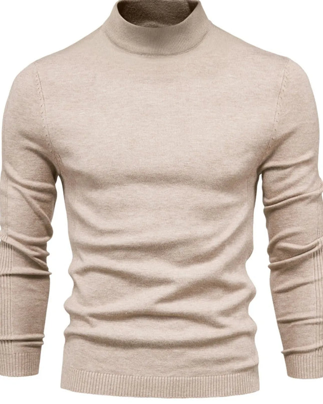 Men's Mock Neck Long Sleeve Sweater Dust Storm