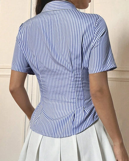 Gingham Short Sleeve Button-Up Shirt