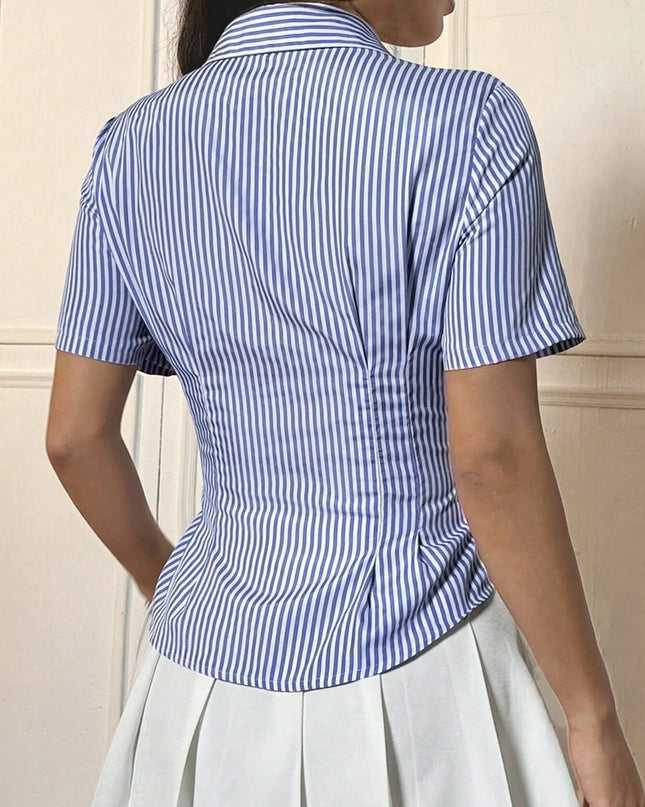 Gingham Short Sleeve Button-Up Shirt