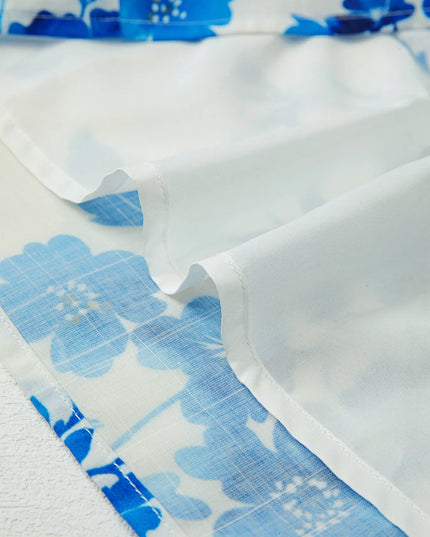 Floral Long Sleeve Tie Neck Blouse