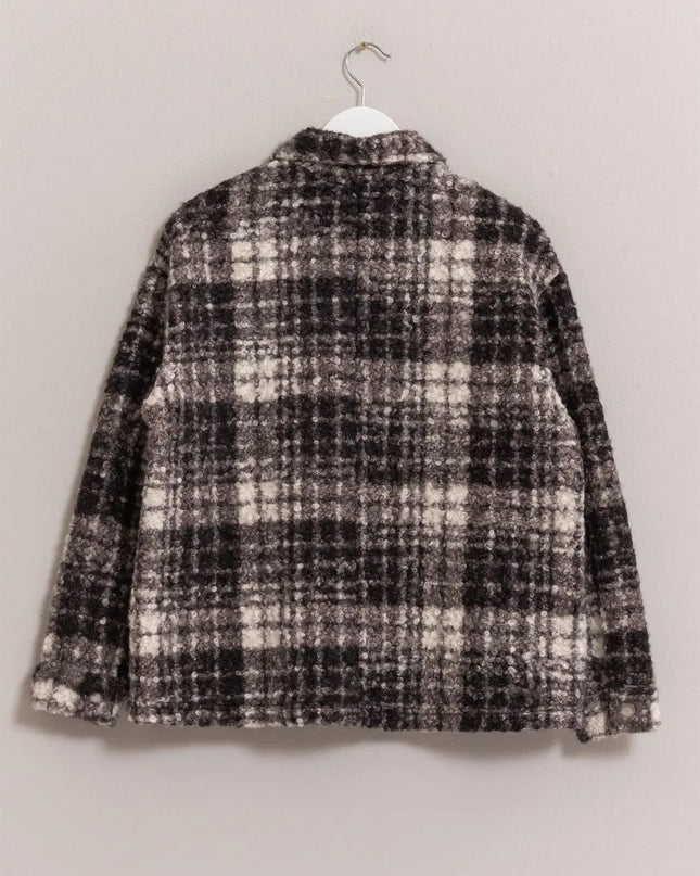HYFVE Plaid Button Up Boucle Jacket