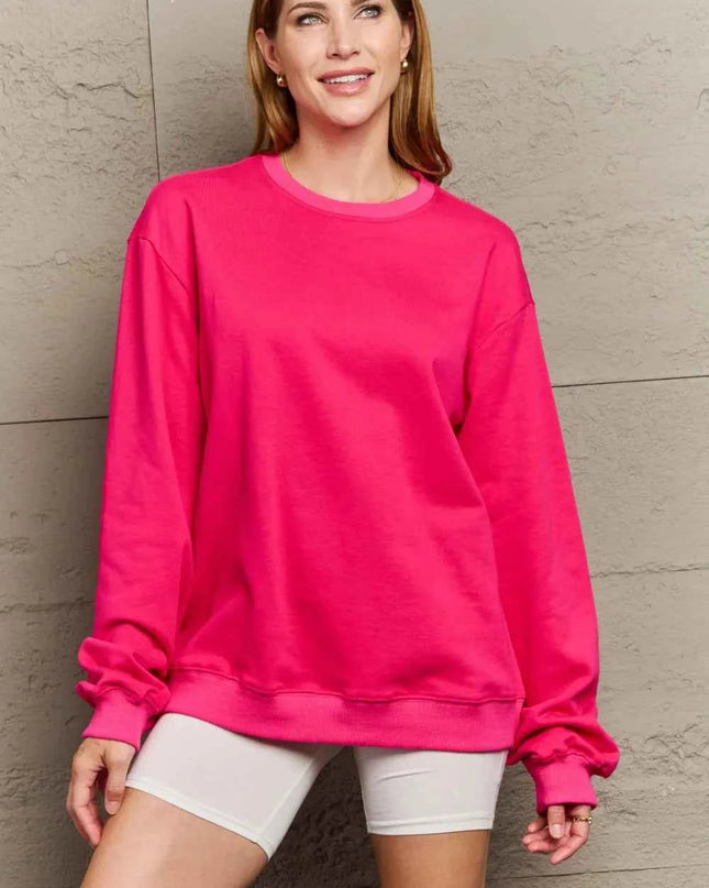 Full Size Round Neck Long Sleeve Sweatshirt