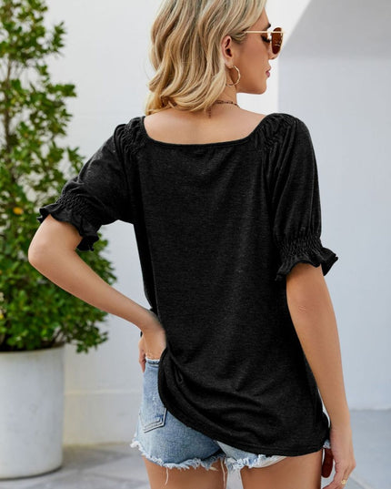 Short Flounce Sleeve Top