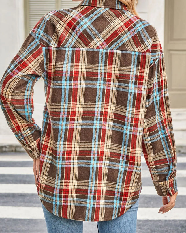 Plaid Button Up Long Sleeve Shirt