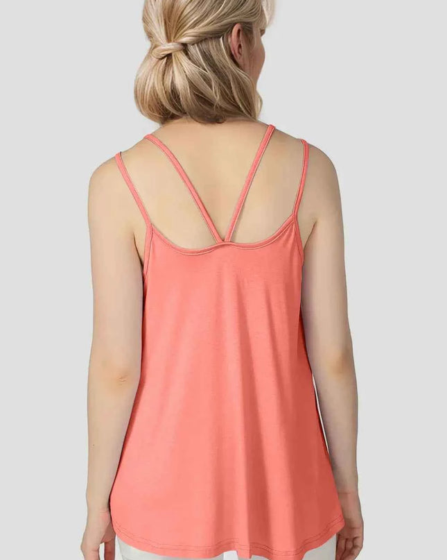 Basic Bae Bamboo Scoop Neck Double Spaghetti Straps Cami