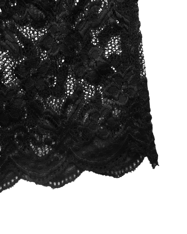 Lace Detail Button-Front Midi Shirt Dress