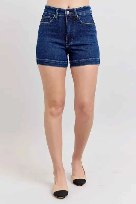Judy Blue Full Size High Waist Tummy Control Denim Shorts Plus Size