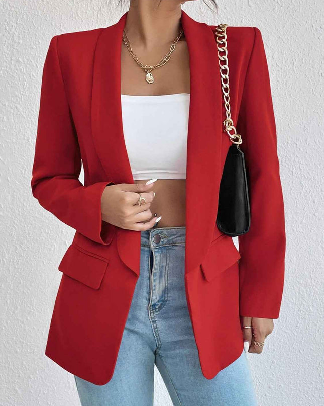 Shawl Collar Long Sleeve Blazer