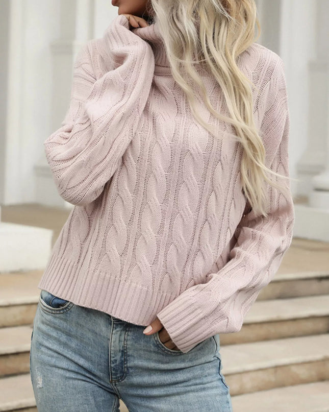 Cable Knit Turtleneck Sweater