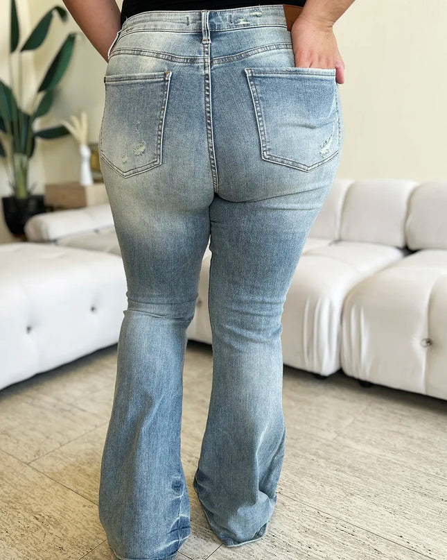 Judy Blue Full Size Mid Rise Flare Jeans