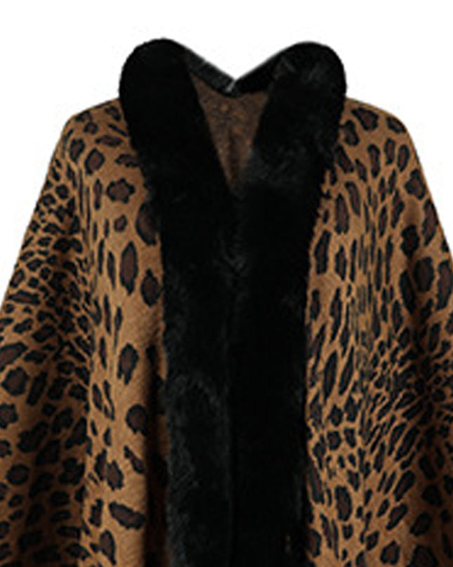 Leopard Open Front Poncho