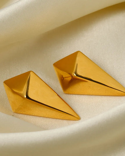 Stainless Steel 18K Gold-Plated Geometric Earrings