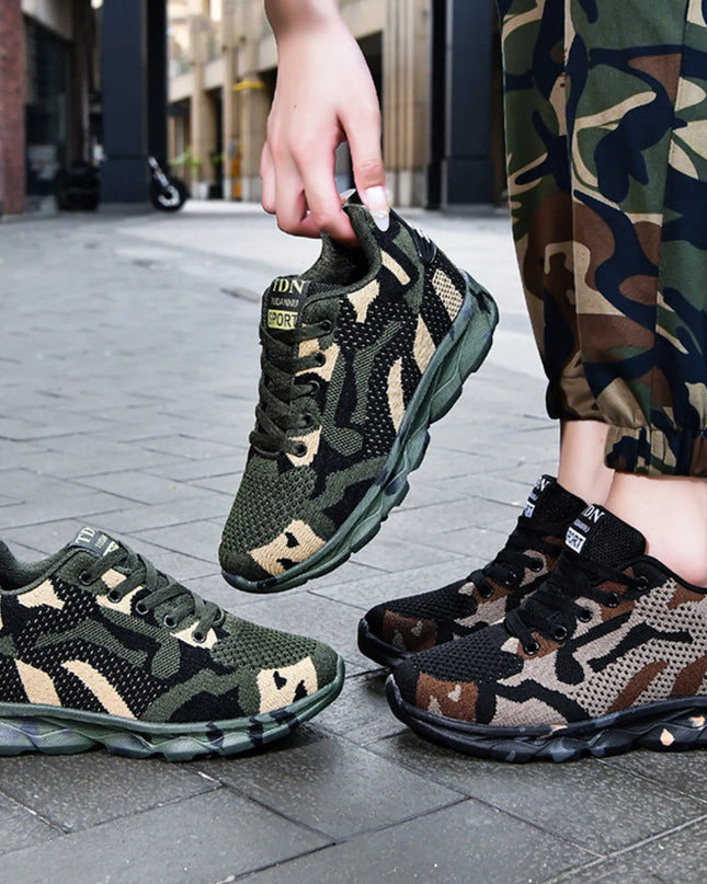 Camouflage Mesh Athletic Sneakers 