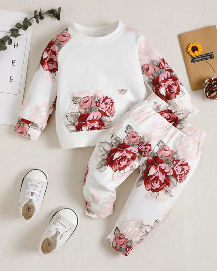 Children's Floral Top and Pants Set Floral