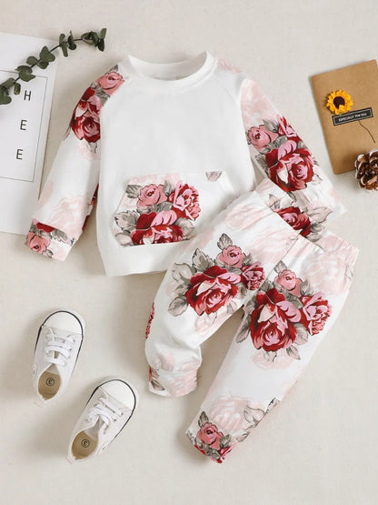 Children's Floral Top and Pants Set Floral