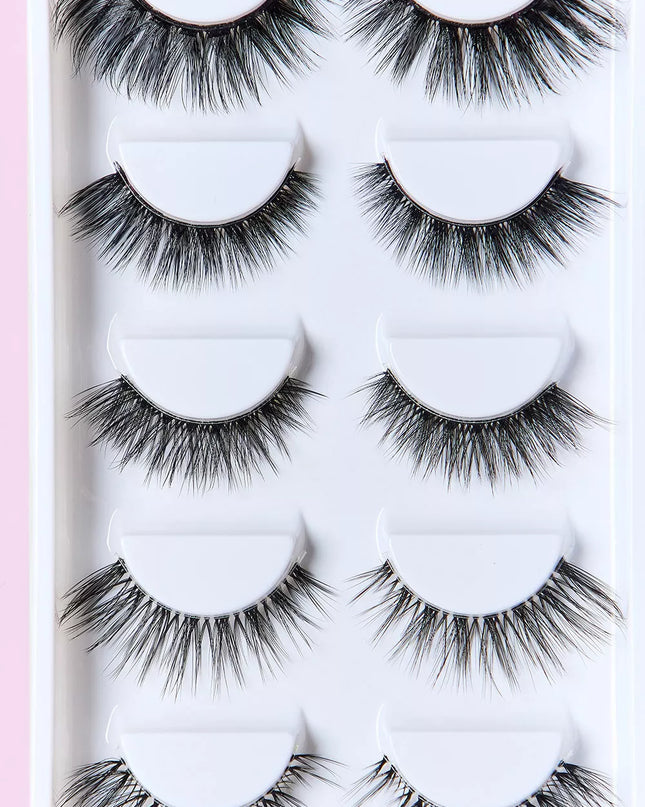 SO PINK BEAUTY Faux Mink Eyelashes Variety Pack 5 Pairs