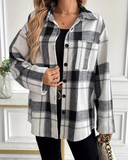 Oversized Plaid Button Up Shirt