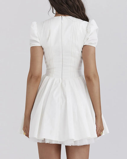 V-Neck Short Sleeve Mini Dress