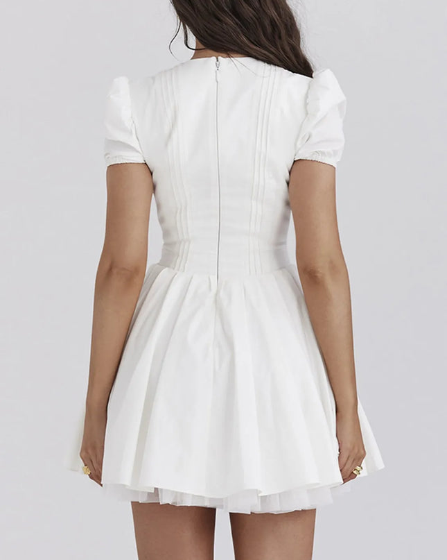 V-Neck Short Sleeve Mini Dress