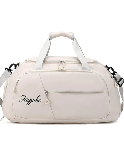 Contrast Nylon Travel Bag Beige One Size