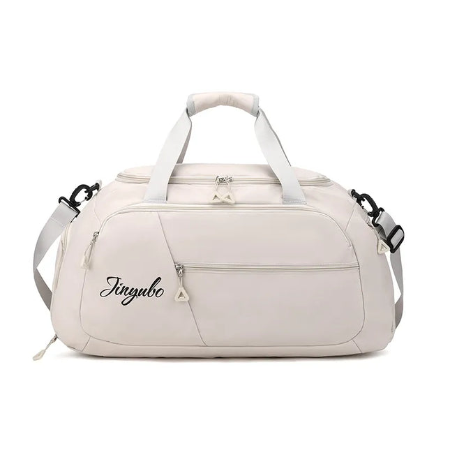 Contrast Nylon Travel Bag Beige One Size
