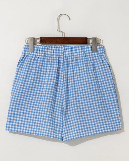Plaid Gingham High Waist Shorts