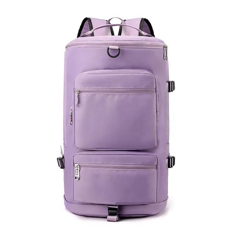 Multi Pocket Travel Backpack Bag Lilac One Size
