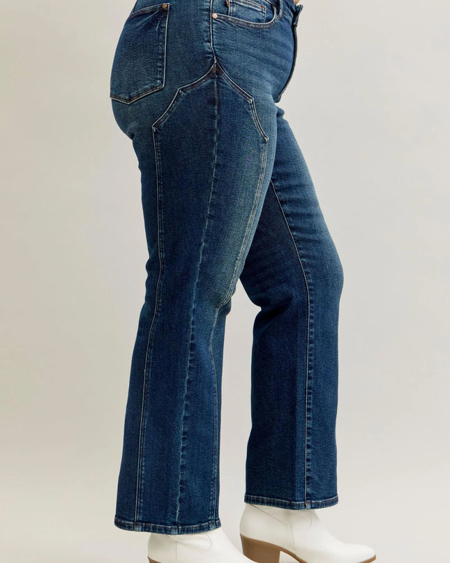Judy Blue Full Size Seam Detail Straight Leg Jeans Plus Size