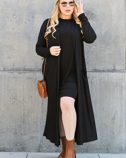 Basic Bae Full Size Open Front Long Sleeve Cover Up