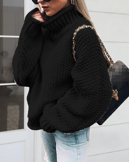 Turtleneck Long Sleeve Sweater Black