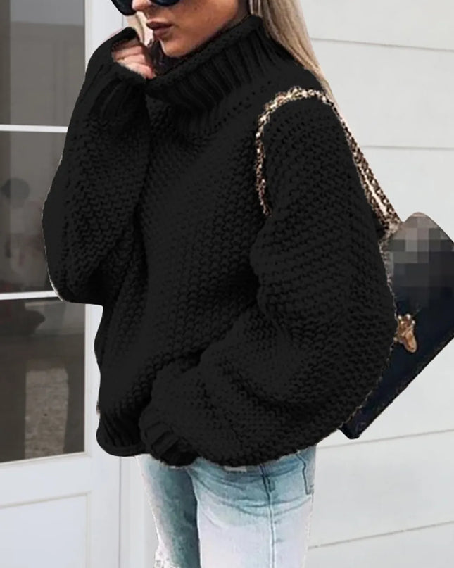 Turtleneck Long Sleeve Sweater Black