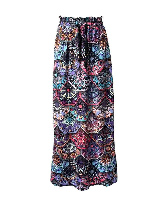 Printed Maxi Skirt with Pockets 