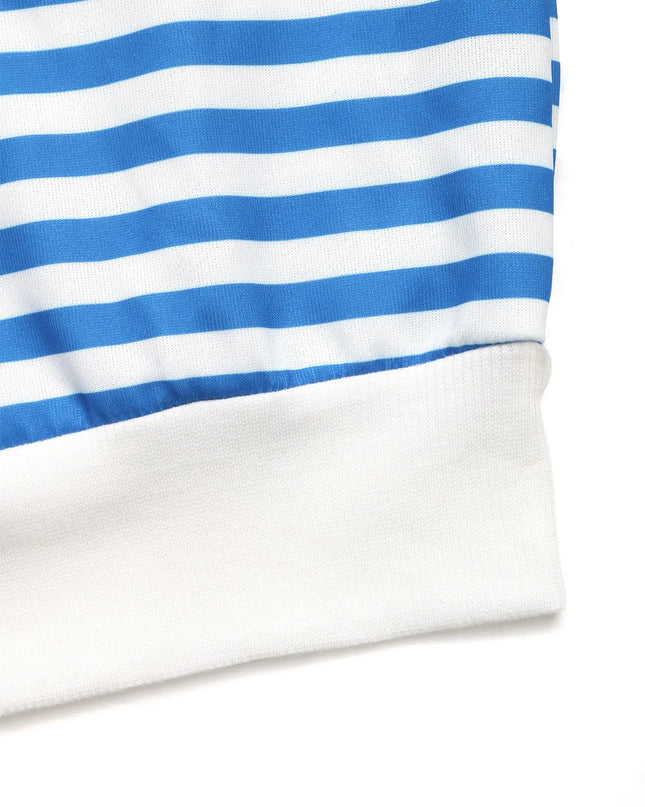 Striped Quarter Zip Long Sleeve Hoodie