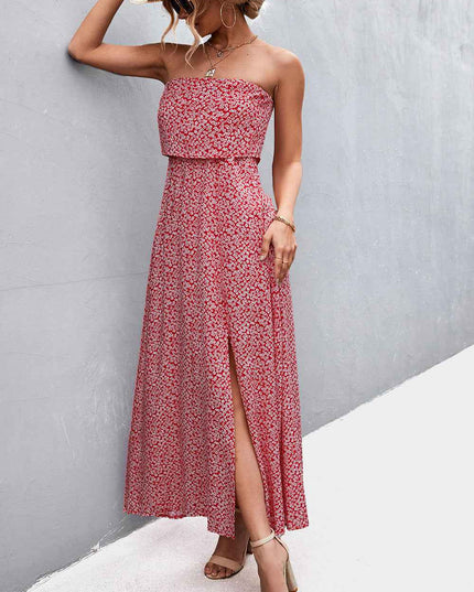 Strapless Split Maxi Dress