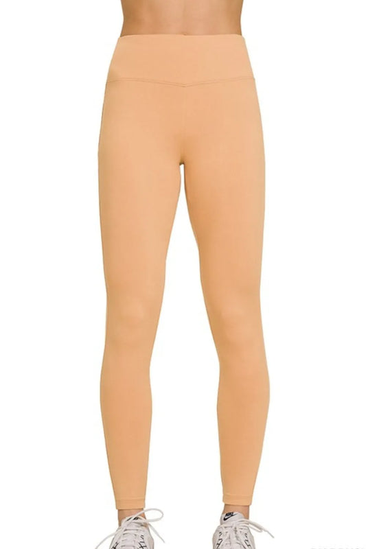 Zenana Microfiber Waistband Leggings DK BRUSH