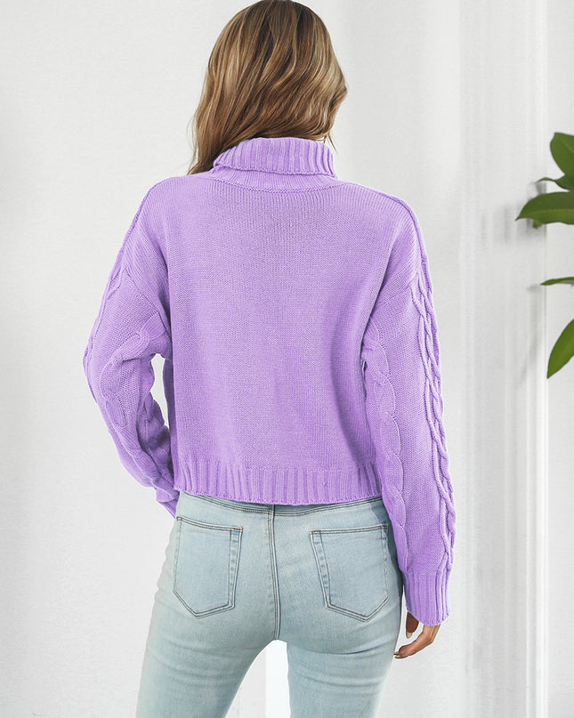 Turtleneck Dropped Shoulder Sweater