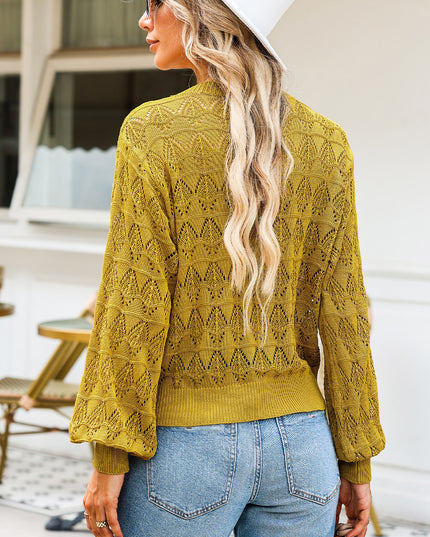 Openwork V-Neck Cardigan