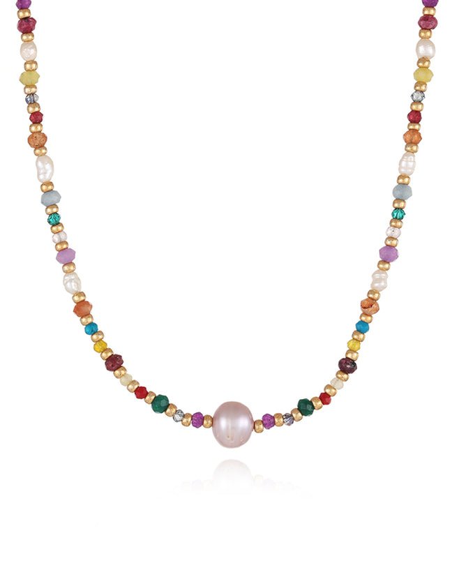 Multicolored Bead Necklace 